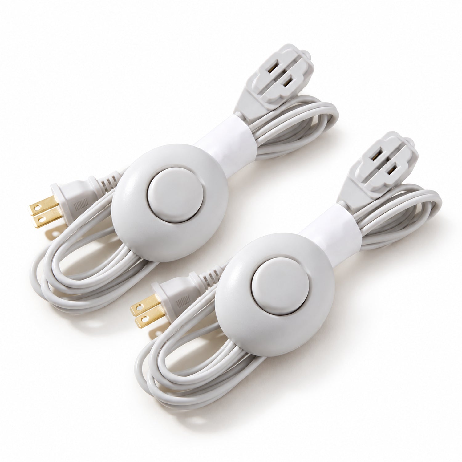 Xtricity Rallonge d'intérieur légère avec interrupteur au pied, 3 prises - Blanc - Lot de 2 - Simple Boutique