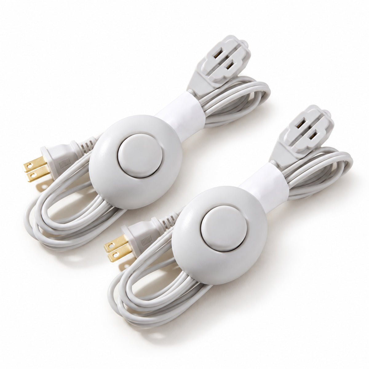 Xtricity Rallonge d'intérieur légère avec interrupteur au pied, 3 prises - Blanc - Lot de 2 - Simple Boutique