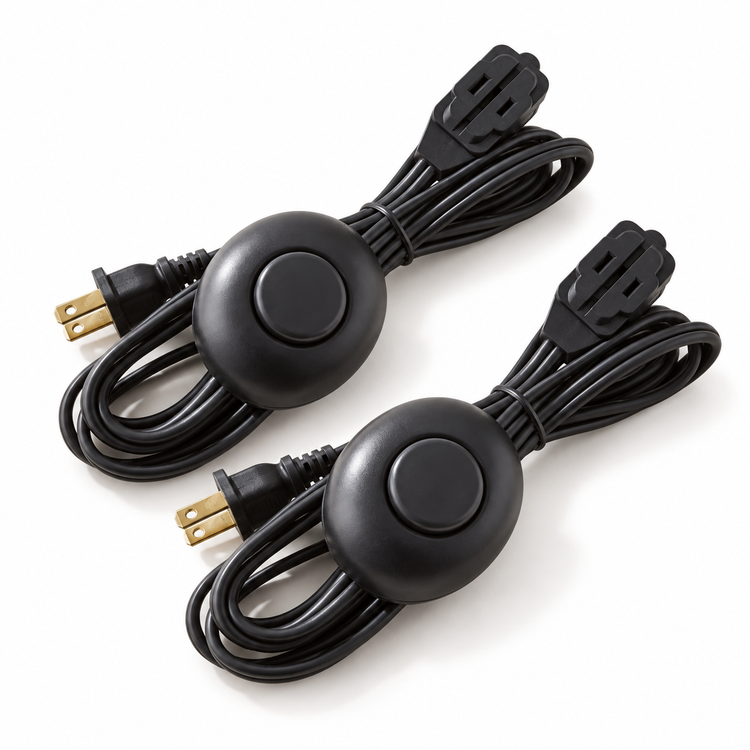 Xtricity Rallonge d'intérieur légère avec interrupteur au pied, 3 prises - Noir - Lot de 2 - Simple Boutique
