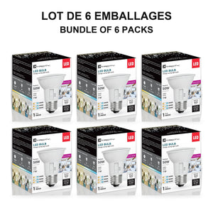 Xtricity Réflecteur à DEL gradable PAR20 - 7 W, 3 TCC sélectionnables, culot E26 - Lot de 6 - emballage - Simple Boutique