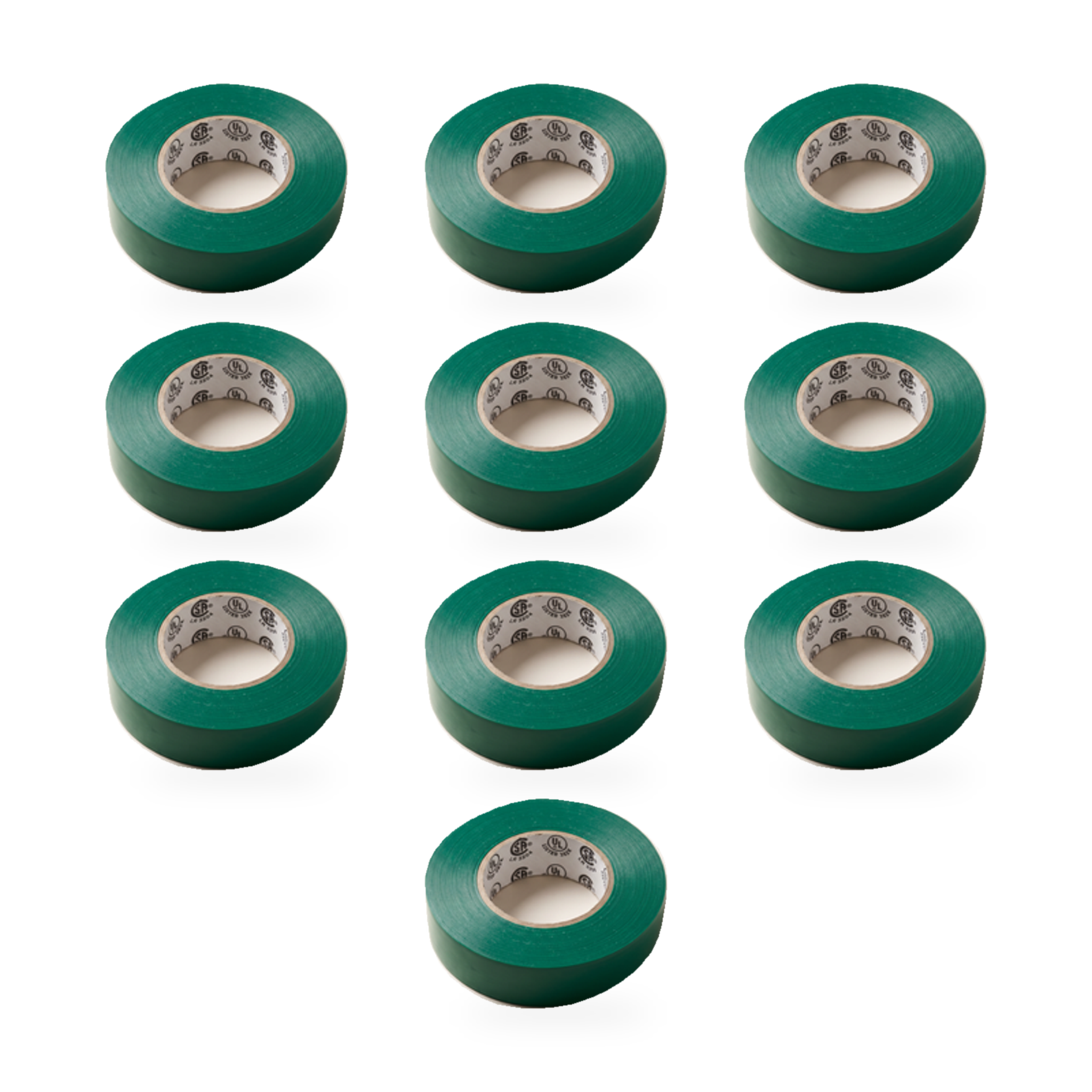 Xtricity Ruban adhésif isolant en vinyle vert - 18 mm x 20 m - Lot de 10 - Simple Boutique