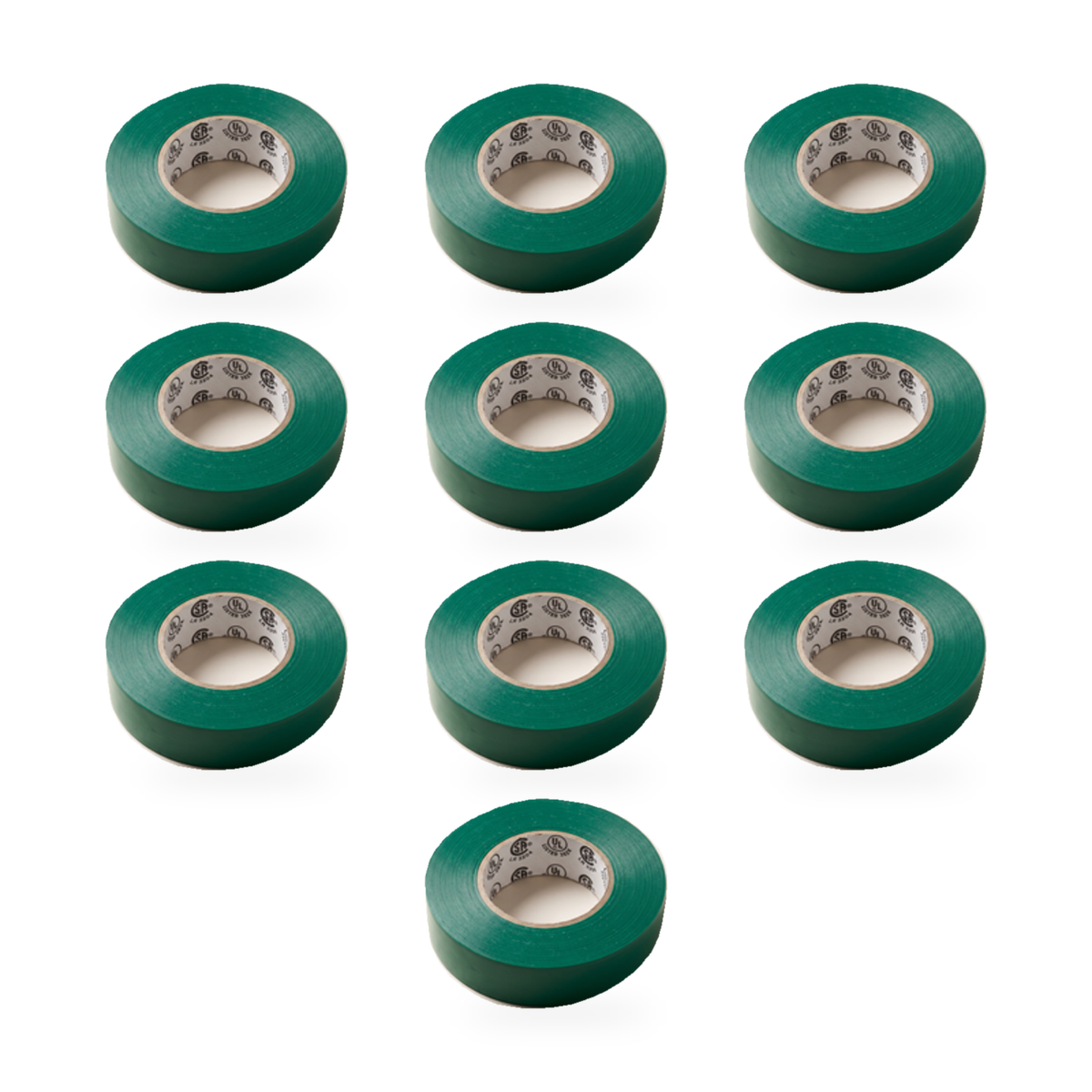Xtricity Ruban adhésif isolant en vinyle vert - 18 mm x 20 m - Lot de 10 - Simple Boutique