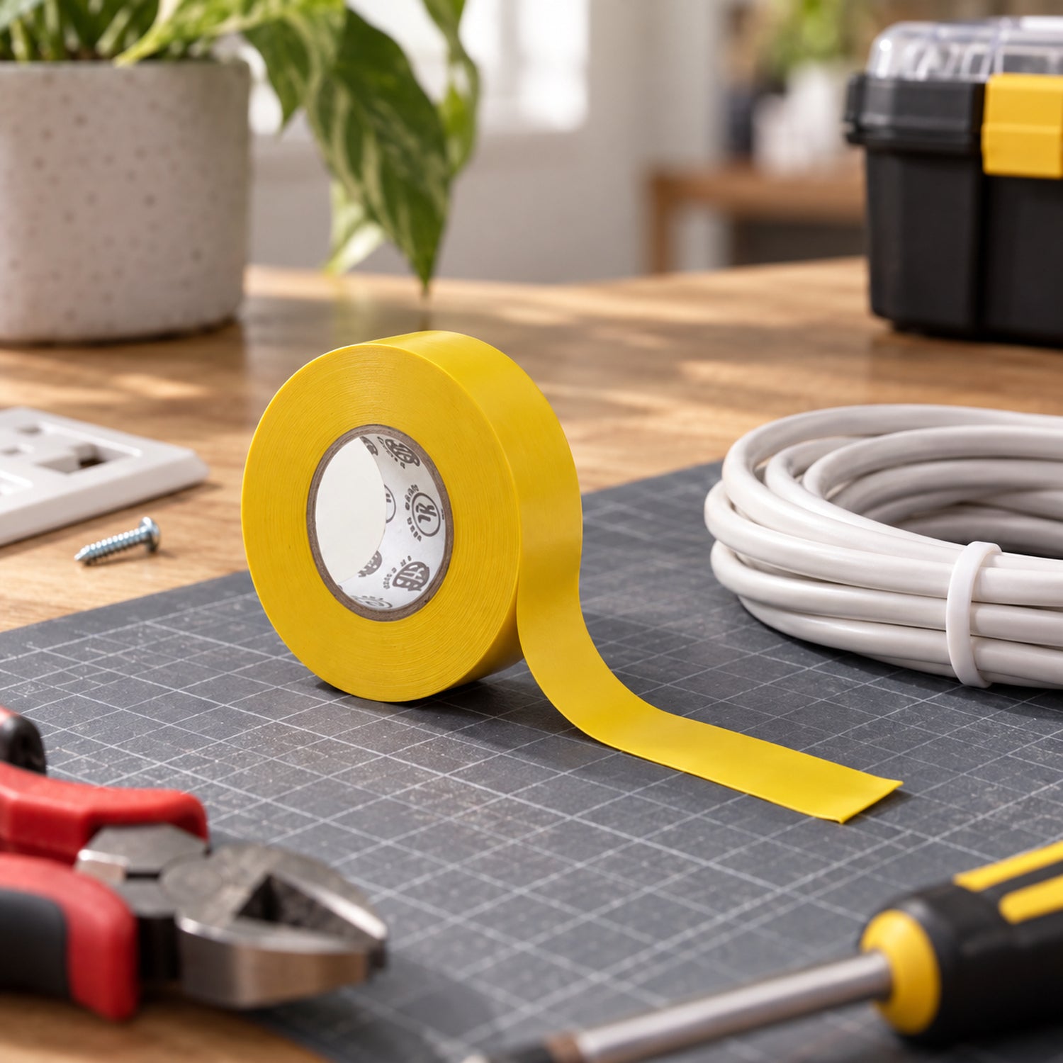 Xtricity Ruban isolant électrique jaune - 3/4" x 66 pi, 18 mm x 20 m - Lot de 10 - Simple Boutique