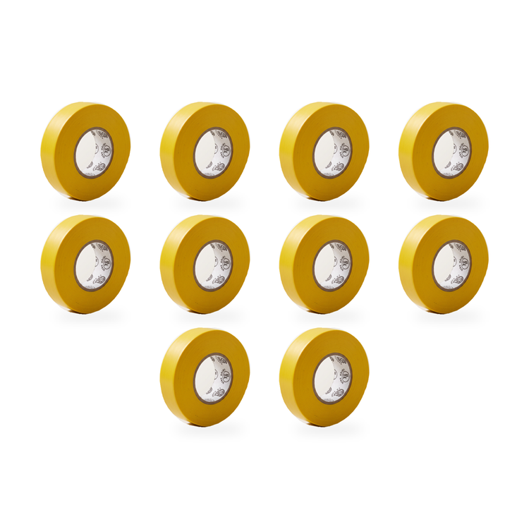 Xtricity Ruban isolant électrique jaune - 3/4" x 66 pi, 18 mm x 20 m - Lot de 10 - Simple Boutique