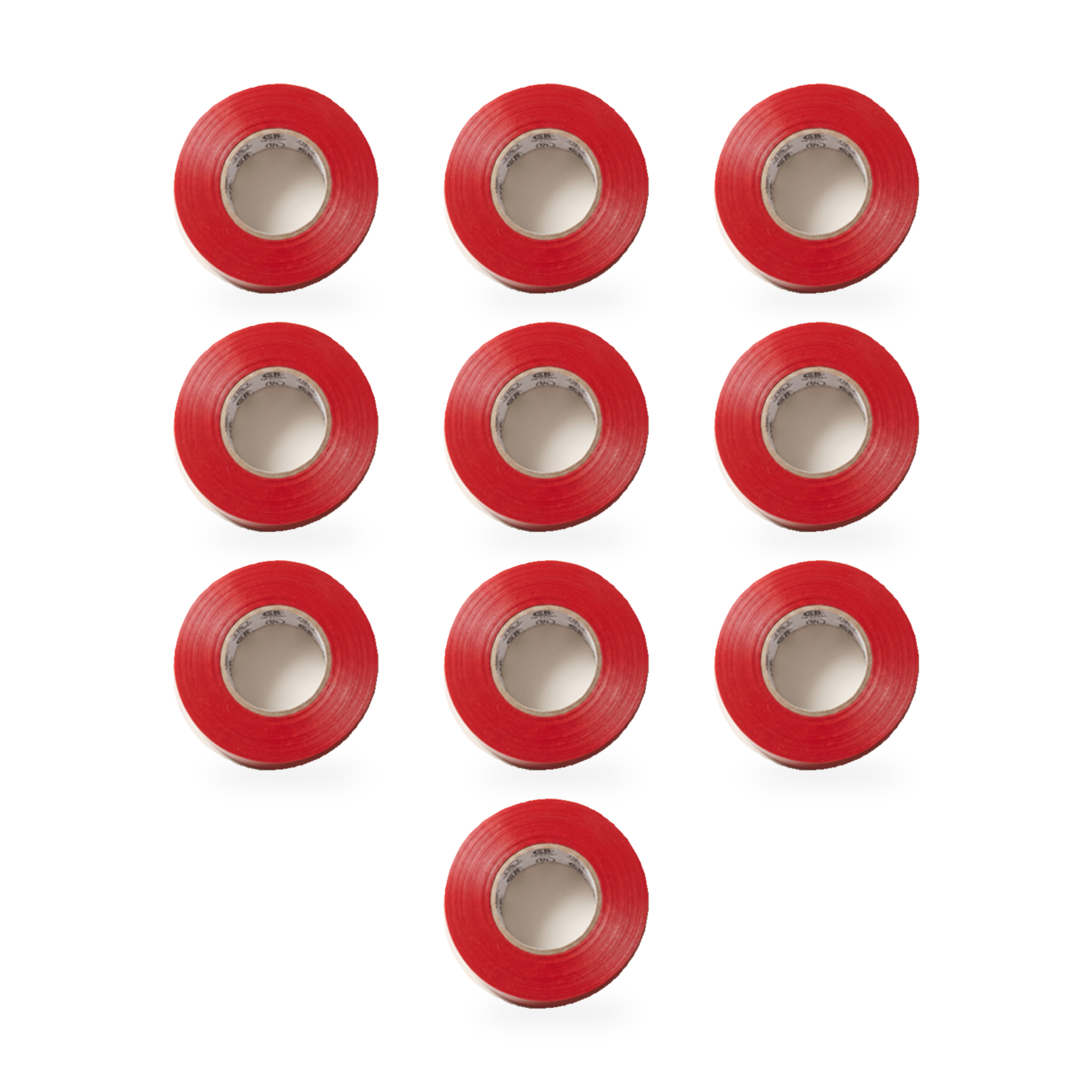 Xtricity Ruban isolant en vinyle rouge - 18 mm x 20 m - Lot de 10 - Simple Boutique