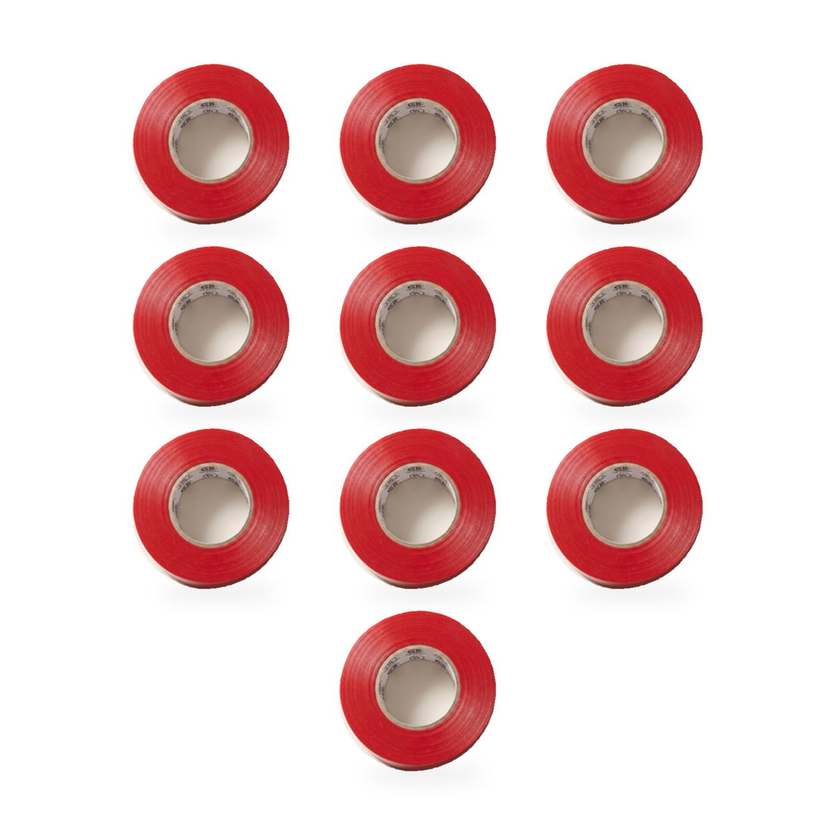 Xtricity Ruban isolant en vinyle rouge - 18 mm x 20 m - Lot de 10 - Simple Boutique