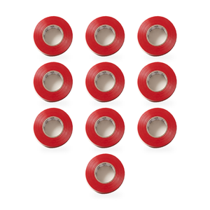 Xtricity Ruban isolant en vinyle rouge - 18 mm x 20 m - Lot de 10 - Simple Boutique