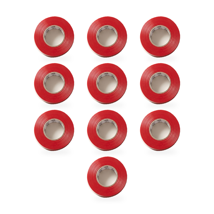 Xtricity Ruban isolant en vinyle rouge - 18 mm x 20 m - Lot de 10 - Simple Boutique