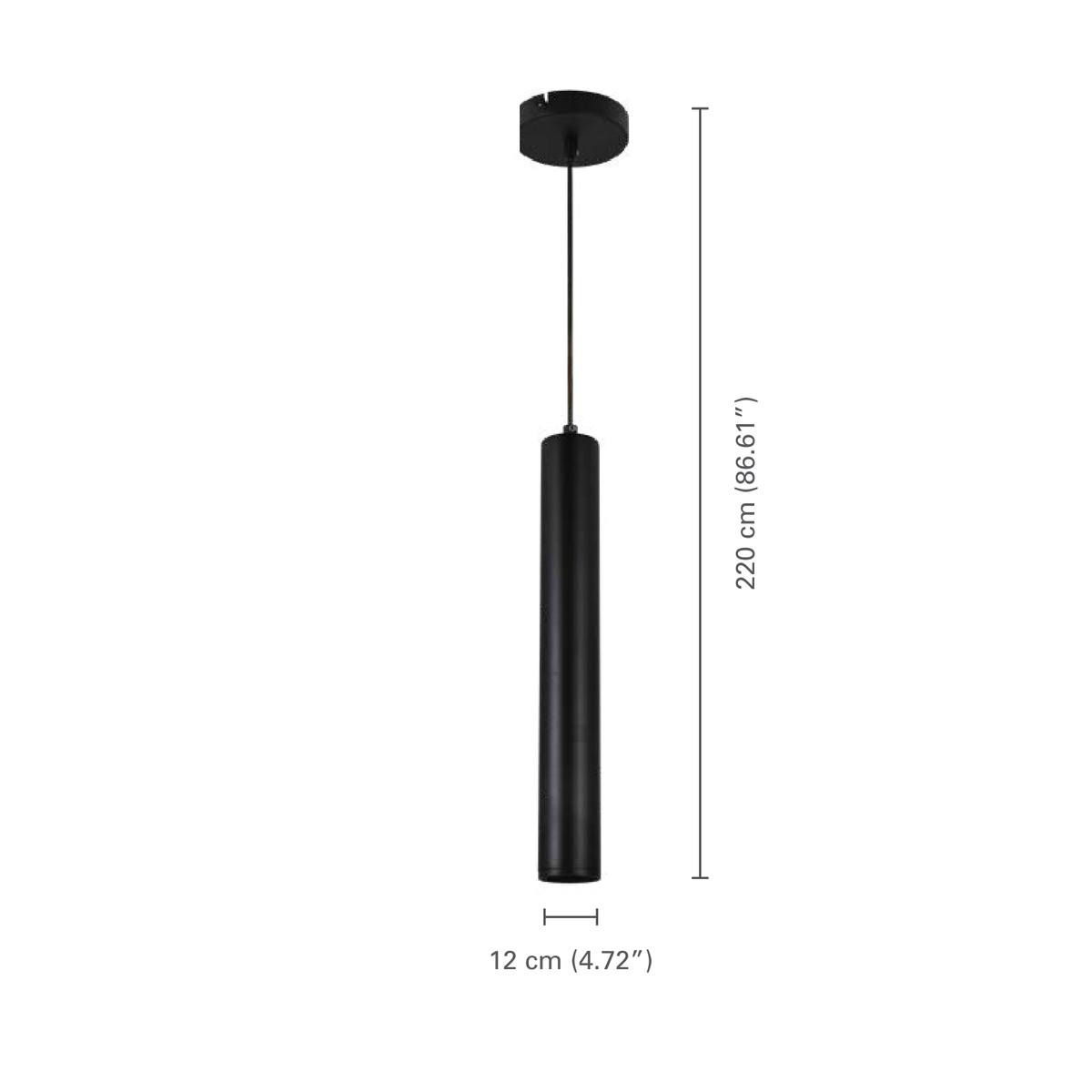 Xtricity Suspension 1 lumière « Genesis » - Noir - dimensions - Simple Boutique