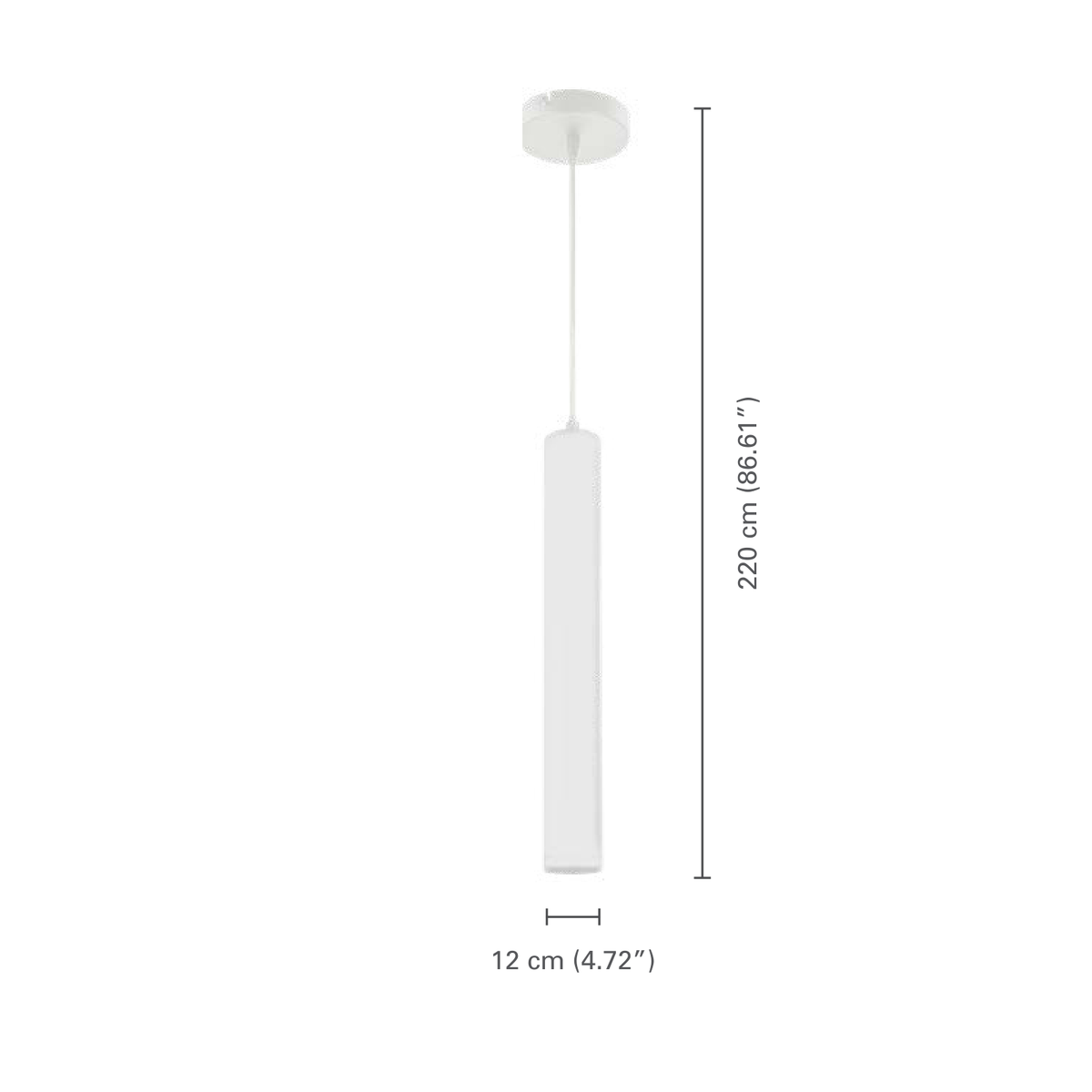 Xtricity Suspension 1 lumière blanche "Genesis" - dimensions - Simple Boutique