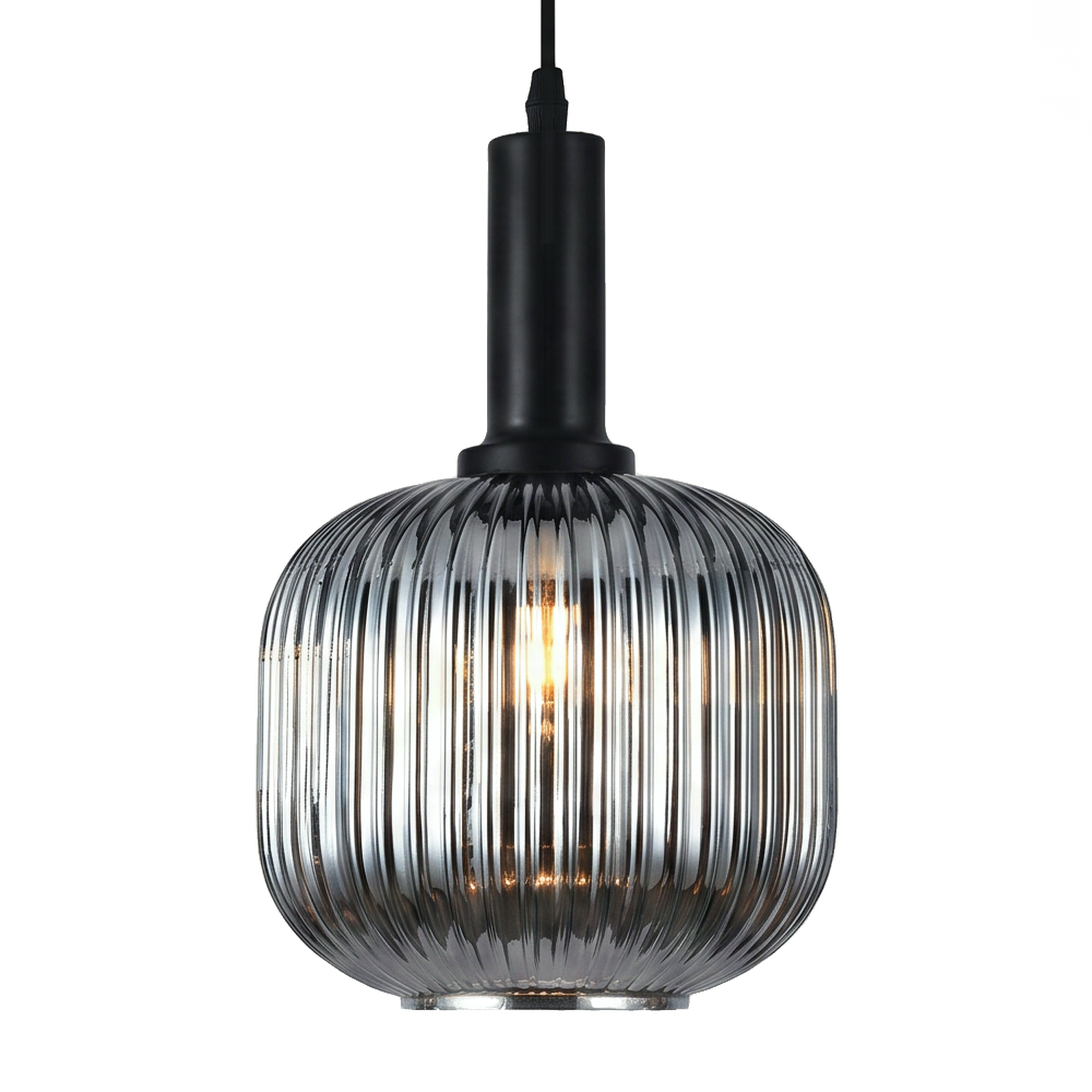 Xtricity Suspension « Steinway » 1 lumière - Noir fumé, acier et verre, 20 cm - Simple Boutique