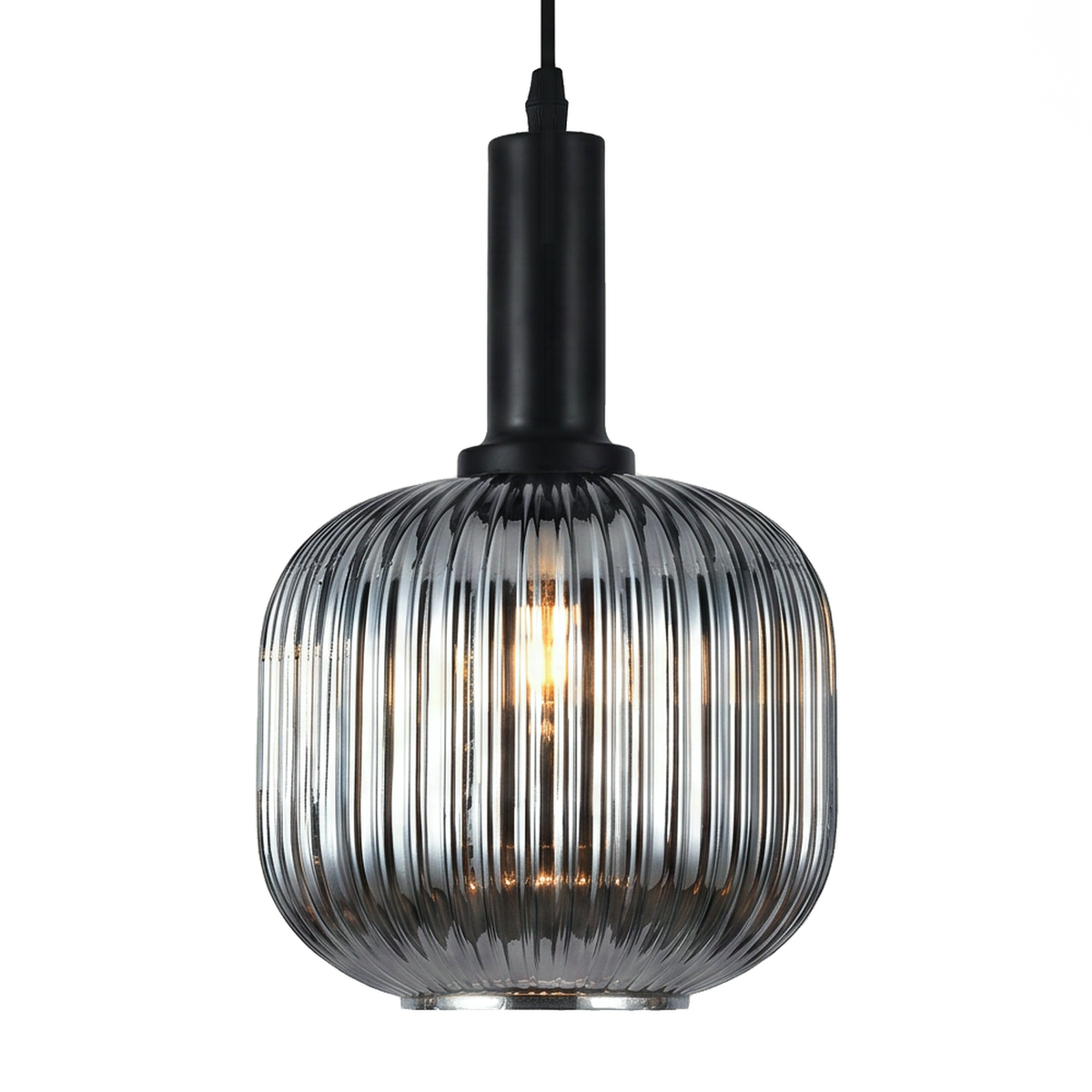 Xtricity Suspension « Steinway » 1 lumière - Noir fumé, acier et verre, 20 cm - Simple Boutique
