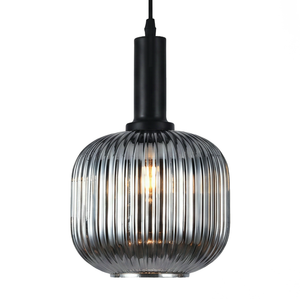 Xtricity Suspension « Steinway » 1 lumière - Noir fumé, acier et verre, 20 cm - Simple Boutique