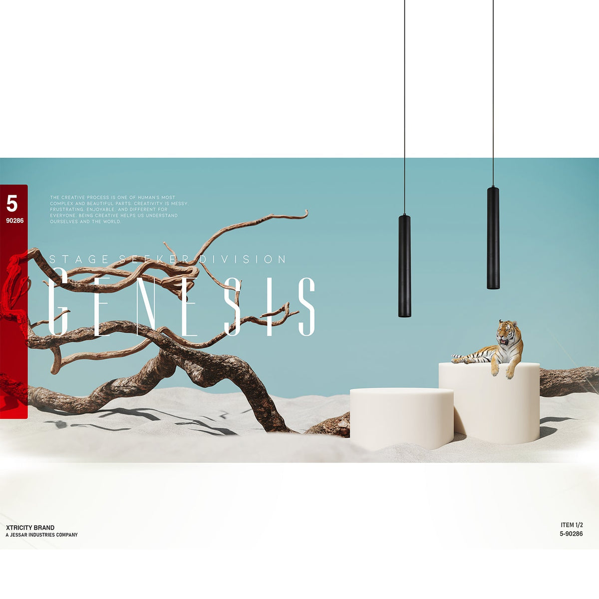 Xtricity Suspension à 3 lumières « Genesis » - Noir, GU10 - Simple Boutique