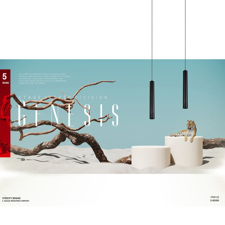 Xtricity Suspension à 3 lumières « Genesis » - Noir, GU10 - Simple Boutique