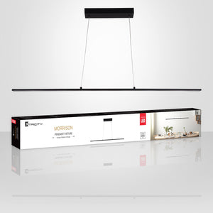 Xtricity Suspension linéaire à DEL Morrison 120 cm, noire, intensité variable - emballage - Simple Boutique