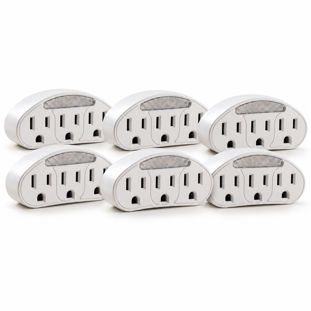 Xtricity Triple prise de terre avec veilleuse automatique - Lot de 6 - Simple Boutique