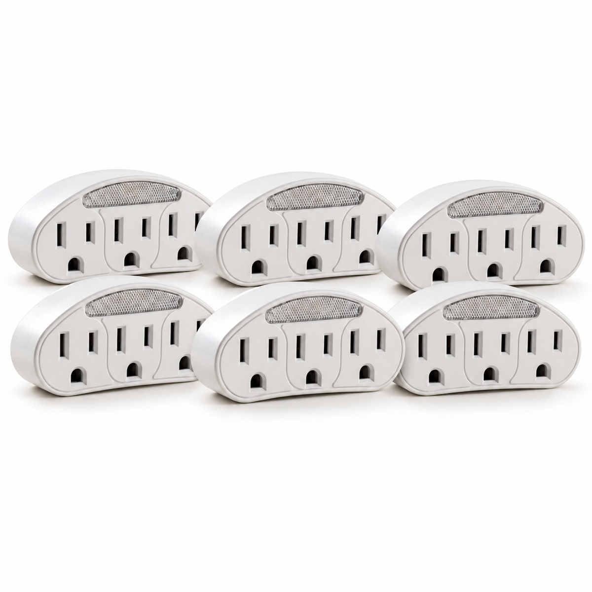 Xtricity Triple prise de terre avec veilleuse automatique - Lot de 6 - Simple Boutique
