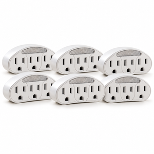 Xtricity Triple prise de terre avec veilleuse automatique - Lot de 6 - Simple Boutique