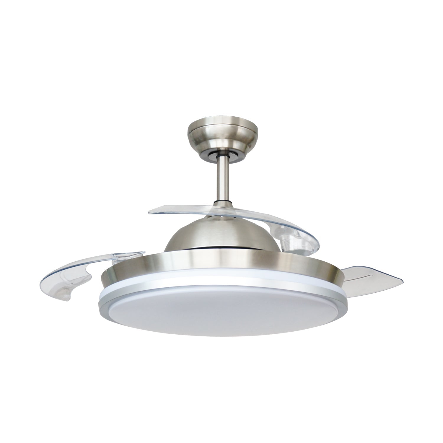 Xtricity - Ventilateur de Plafond avec Hélice Rétractable, Éclairage DEL, Télécommande Incluse, Nickel - Simple Boutique