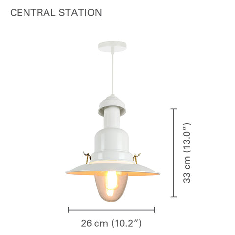 Xtricty - Luminaire Suspendu, 10.2'' de Largeur, De la Collection Central Station, Blanc