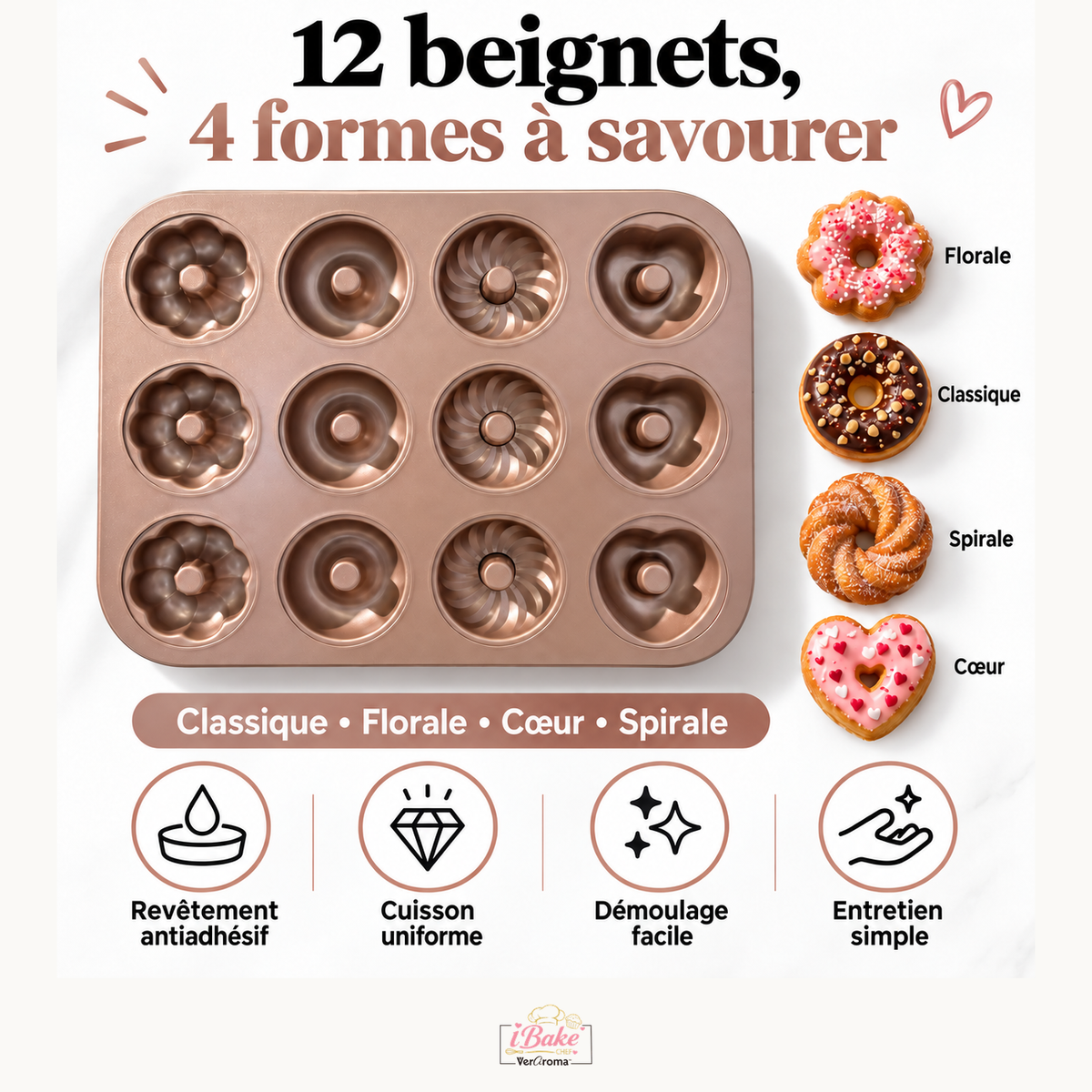 Moule à 12 beignets antiadhésif - 4 formes — formes-v2 — logo original