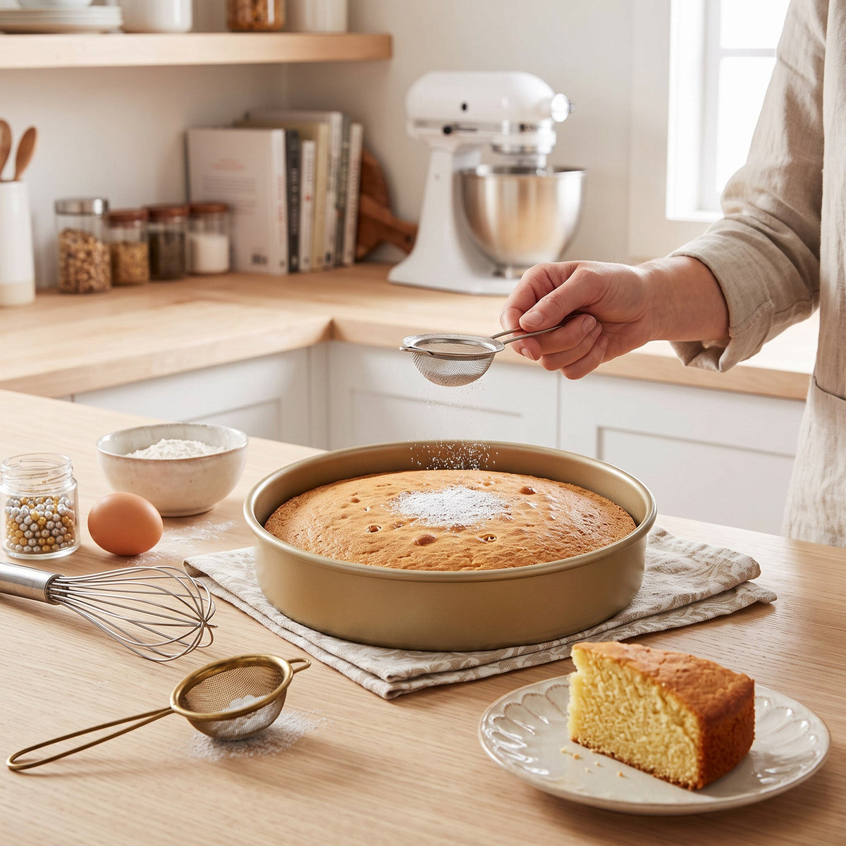 iBake Moule à manqué rond antiadhésif Diamond - Champagne Doré - Lot de 2 - Simple Boutique