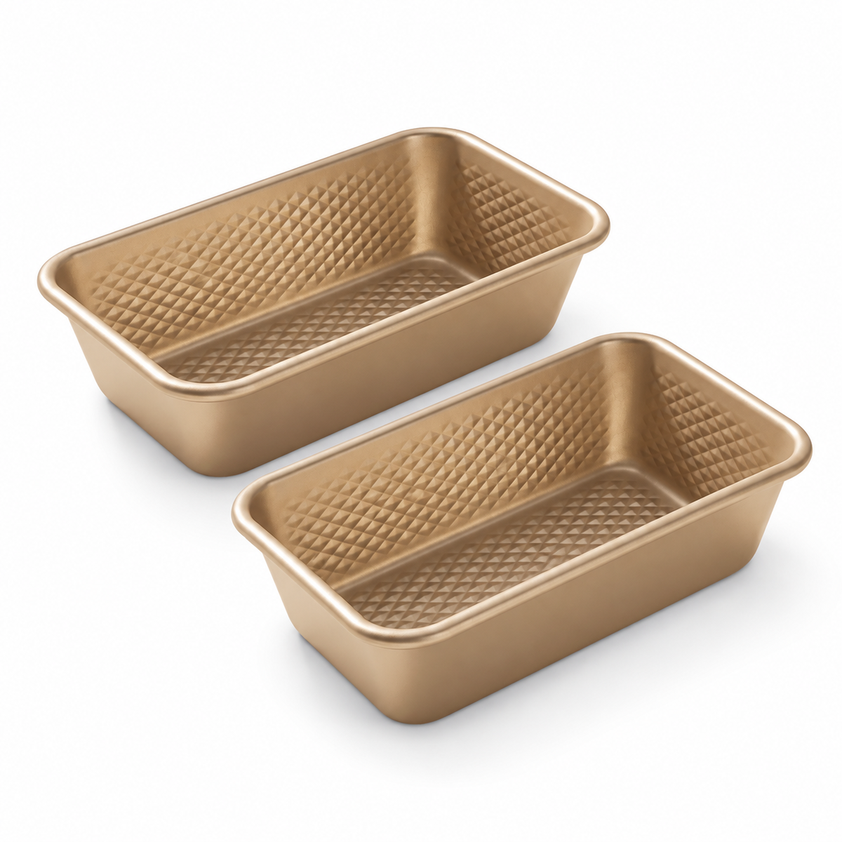 iBake Moule à pain antiadhésif Diamond - Champagne Doré - Lot de 2 - Simple Boutique