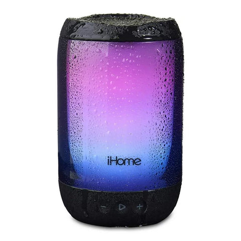 iHome - Haut-Parleur Bluetooth Etanche avec 5 Modes d'éclairage, Noir