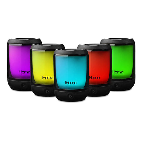 iHome - Haut-Parleur Bluetooth PlayGlow Mini Étanche avec 5 Modes d'éclairages, Noir
