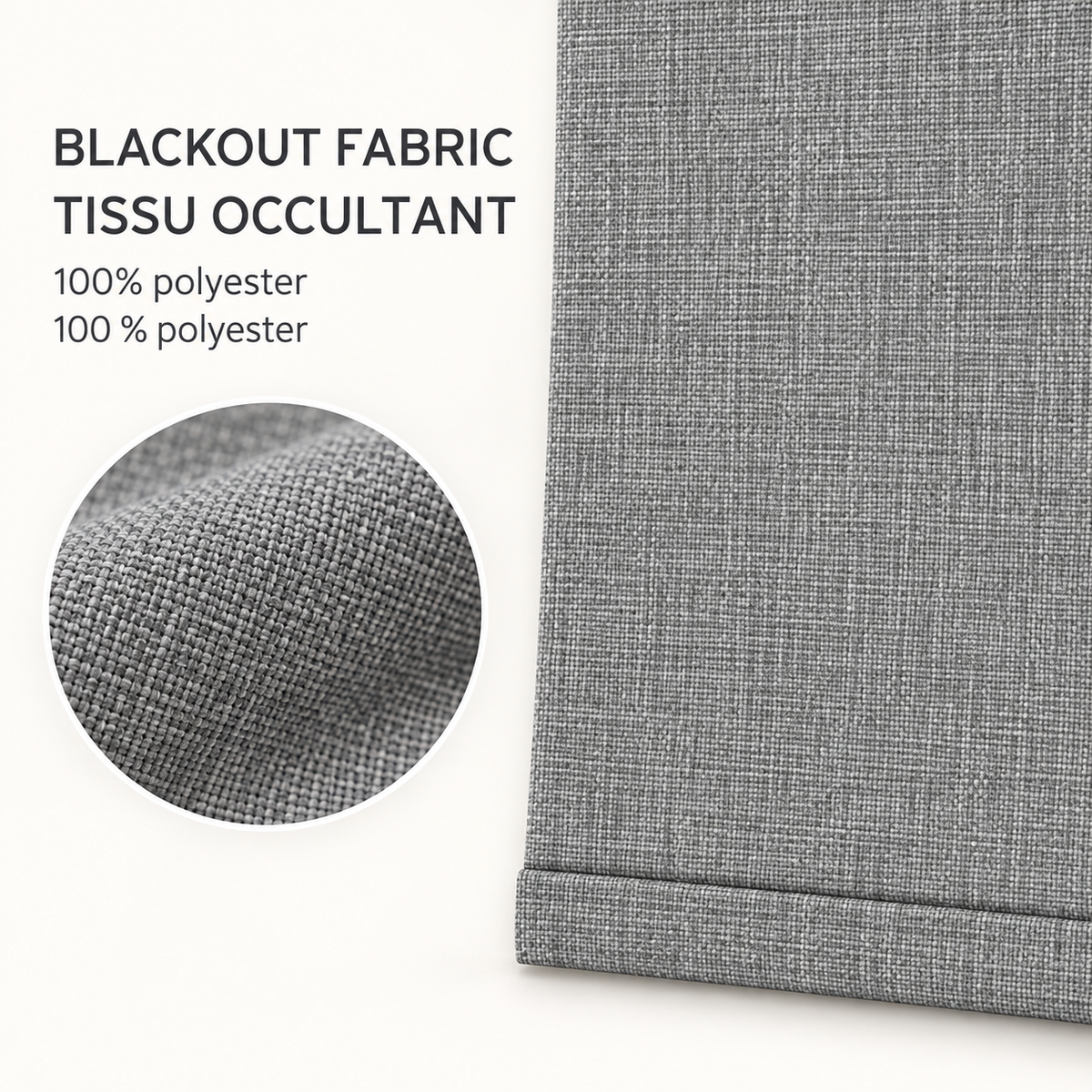 Oliver Stone gris — Tissu occultant 100 % polyester