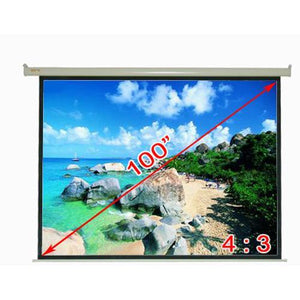 100'' 4:3 Toile de projection électrique avec télécommande - Simple Boutique