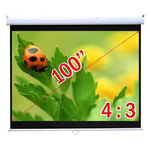 100'' 4:3 Toile de projection manuelle blanche - Simple Boutique