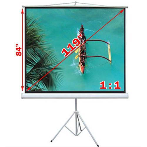 119'' 1:1 Toile de projection compacte sur trépied 84X84" B - Simple Boutique