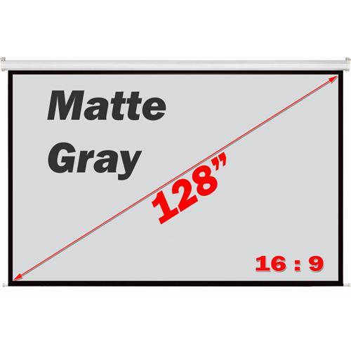128'' 16:9 Toile de projection électrique avec télécommande GRIS - Simple Boutique