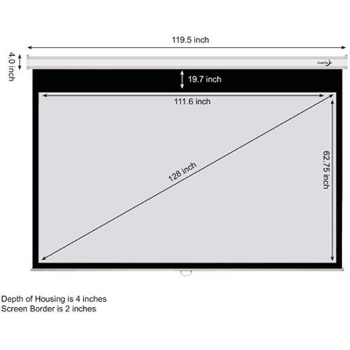128'' 16:9 Toile de projection manuelle blanche - Simple Boutique