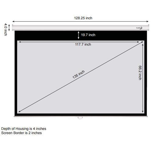 135'' 16:9 Toile de projection manuelle grise - Simple Boutique