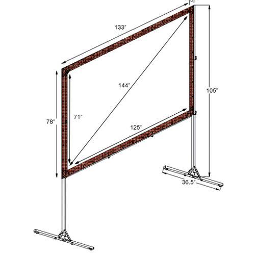 144'' 16:9 Toile de projection extérieure Easy-Fold Movie Master - Simple Boutique