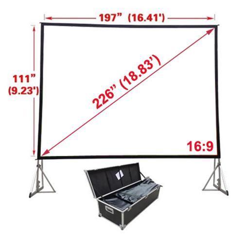 226'' 16:9 Toile de projection Fast-Fold avant-arrière & boitier - Simple Boutique