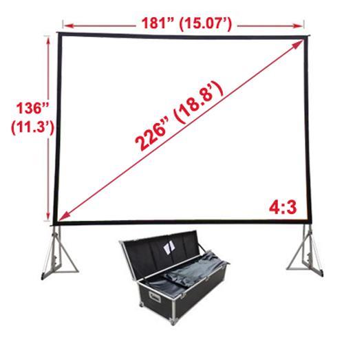 226'' 4:3 Toile de projection Fast-Fold avant-arrière & boitier - Simple Boutique