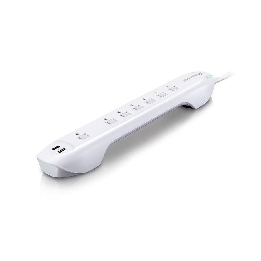 360 Electrical Idealist Protecteur de Surtension à 7 Prises avec 2 Prises USB 2-2.4Amp Blanc 360321 - Simple Boutique
