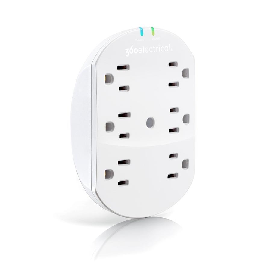360 Electrical Loft Protecteur de Surtention à 6 Prises Blanc 360301 - Simple Boutique