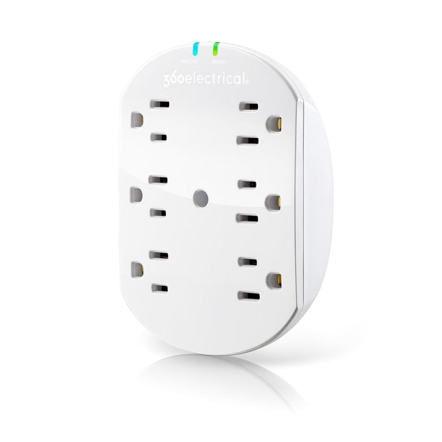 360 Electrical Loft Protecteur de Surtention à 6 Prises Blanc 360301 - Simple Boutique