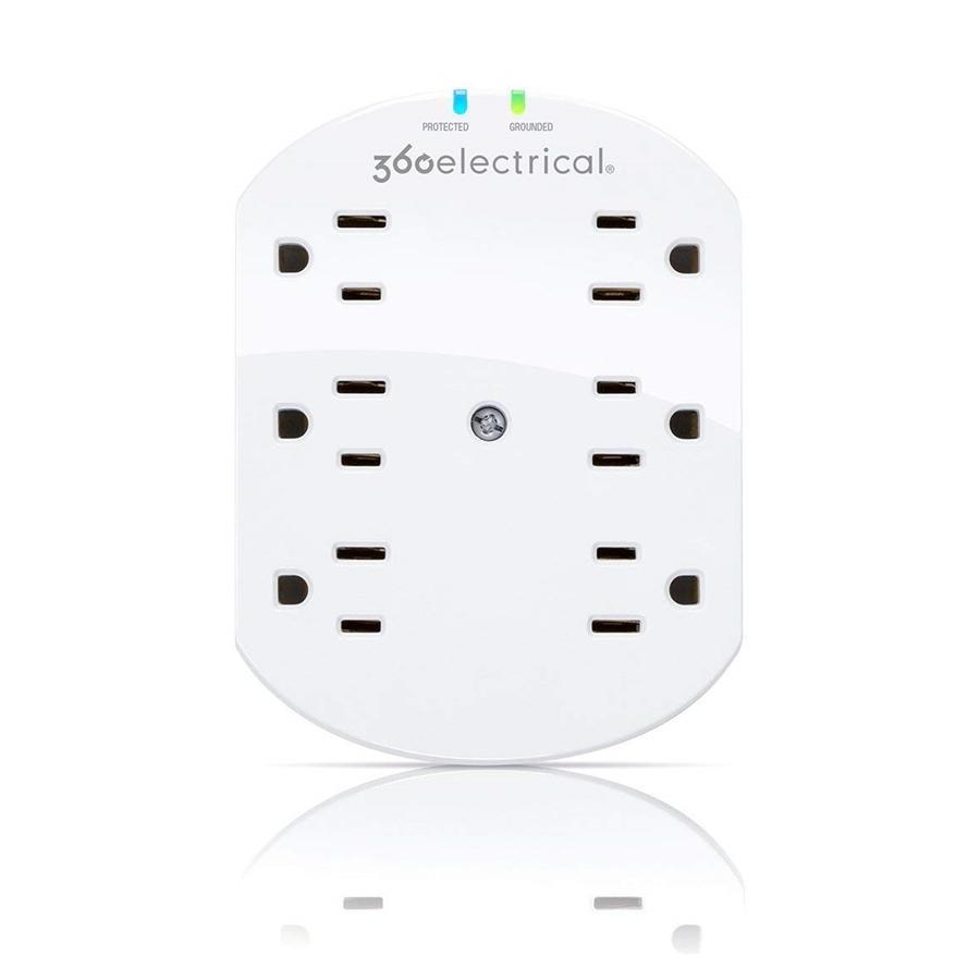 360 Electrical Loft Protecteur de Surtention à 6 Prises Blanc 360301 - Simple Boutique