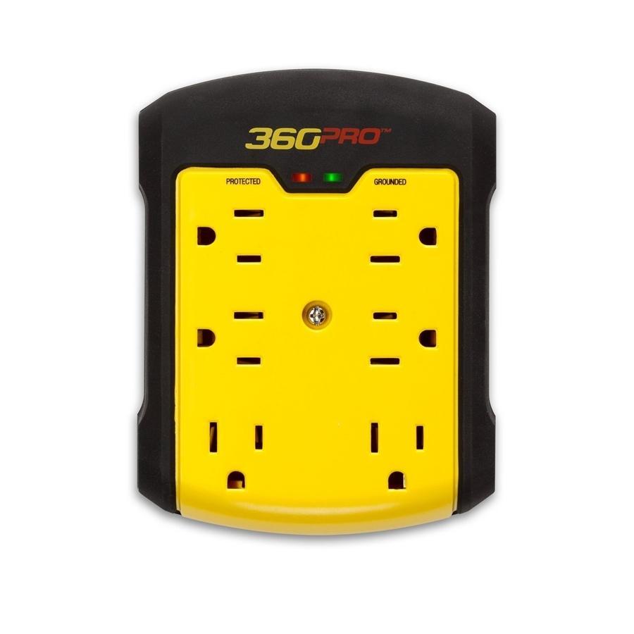 360 Electrical Pro Protecteur de Surtension 6 Prises Jaune 36002