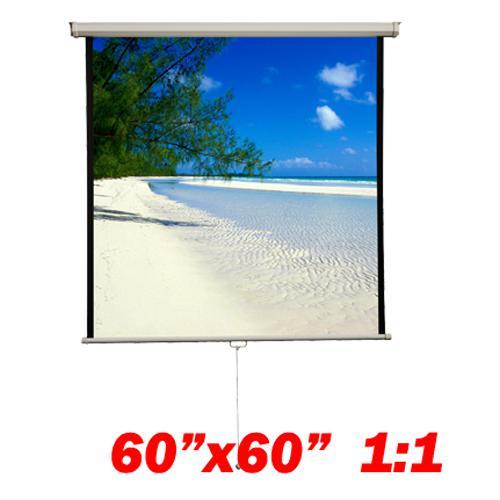 85" 1:1 Toile de projection manuelle blanche 60"x60" - Simple Boutique