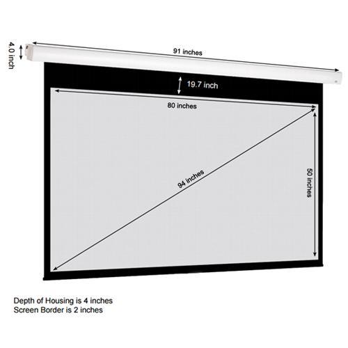 94'' 16:10 Toile de projection électrique avec télécommande - Simple Boutique