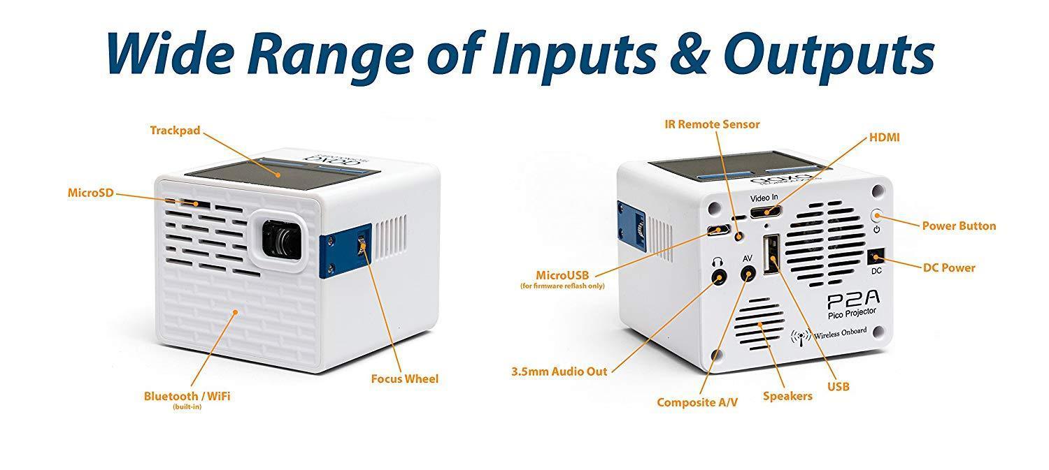 AAXA TECHNOLOGIES PROJECTEUR DLP P2-A - 16: 9 - 854 X 480 - AVANT - 480P - 30000 HEURES EN MODE NORMALFWVGA - 1000: 1 - 130 LUMENS - HDMI - USB - LAN SANS FIL - GARANTIE D'UN AN - Simple Boutique