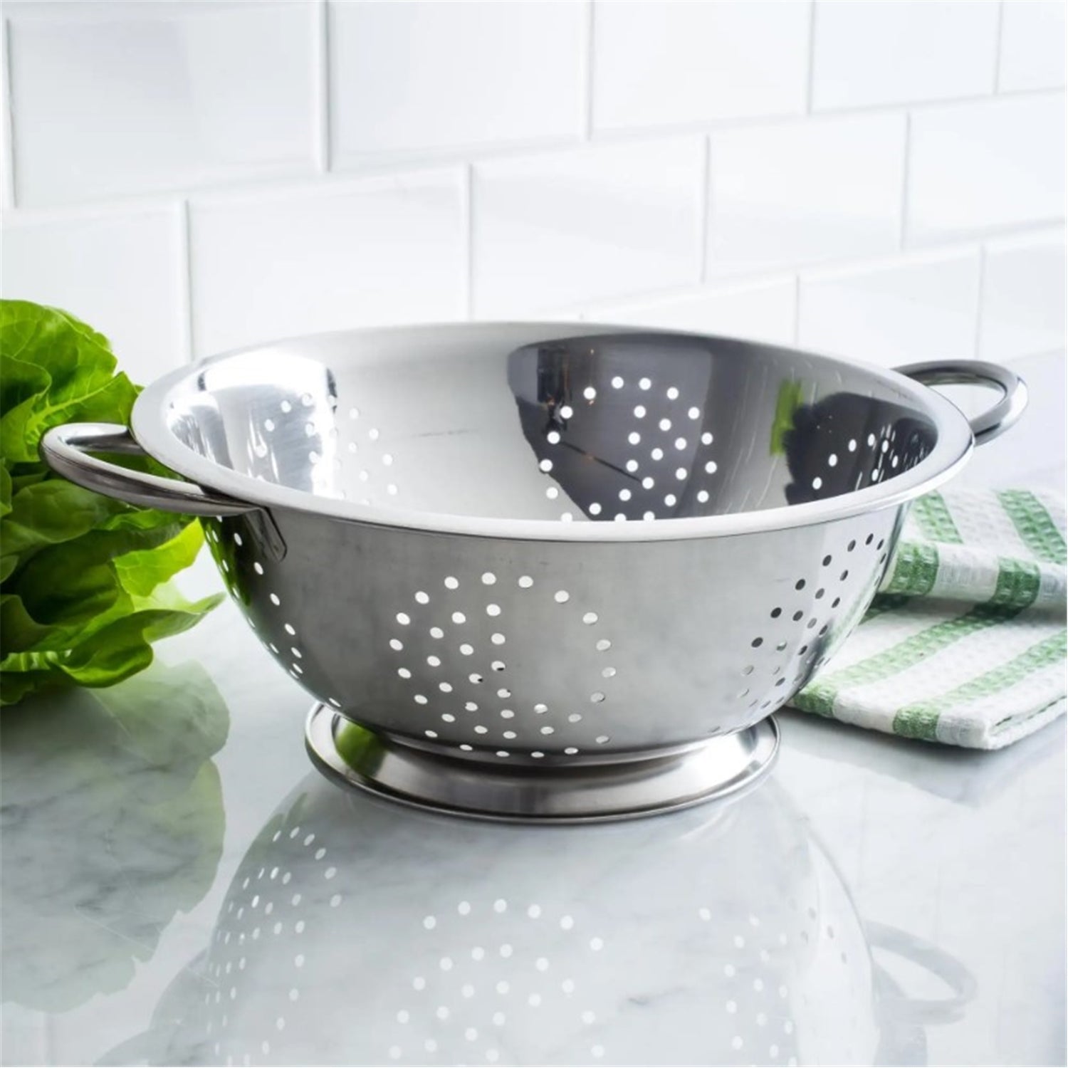 AI-DE-CHEF - Passoire sur Pied, Diamètre de 24cm, En Acier Inoxydable - Simple Boutique