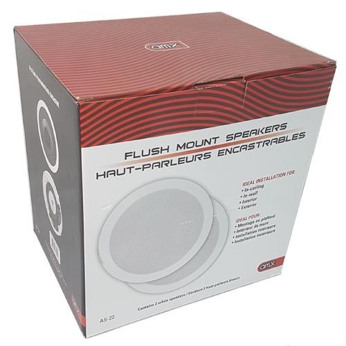 AMX AS-22 Haut-Parleurs Plafond Encastrés 6.5" 2 Voies 60 Watts 8 Ohms Vendu En Paire Blanc - Simple Boutique
